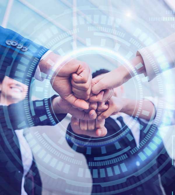 Concept with team close up